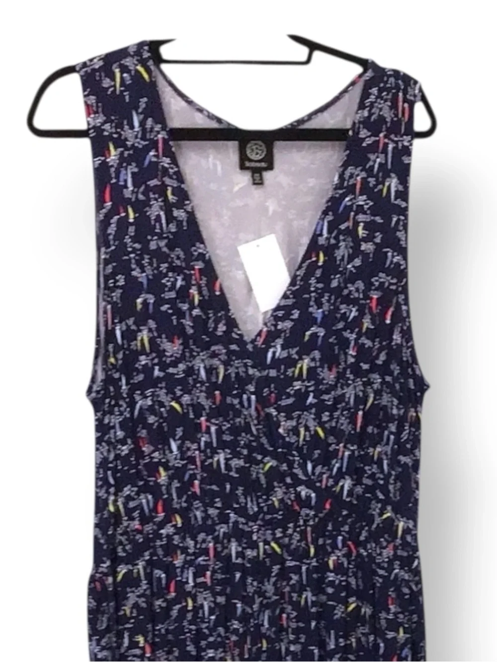 Bobeau Women’s Plus Sleeveless Wrap Front Jumpsuit, Blue Nautica, size 2X